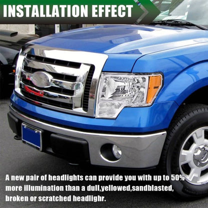 Solid Spare Pair Fit For 2009-2014 Ford F150 Headlights Headlamps Amber Corner Left+Right