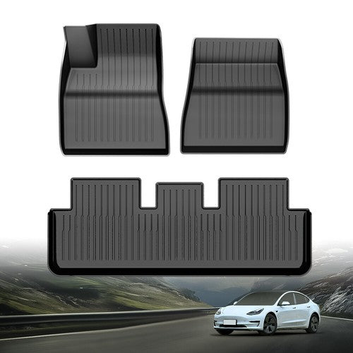 Solid Spare TPE Floor Mats Liners Fit For 2024-2025 Tesla Model 3 Highland All-Weather