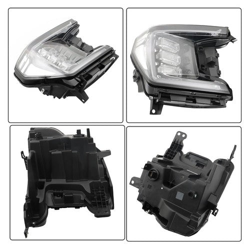 Solid Spare Headlight Pair Projector For 2021-2023 GMC Yukon(XL) Passenger+Driver Side Clear