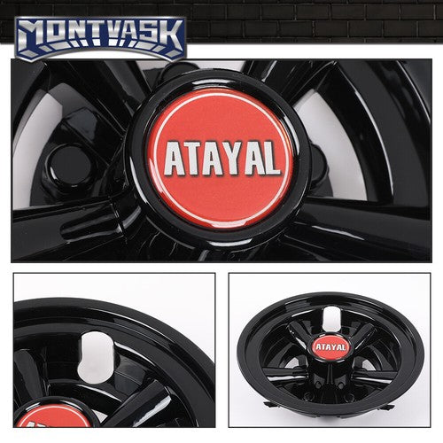 Solid Spare Golf Cart 8" Black Wheel Covers Fit For EZGO, Club Car, Yamaha- Universal