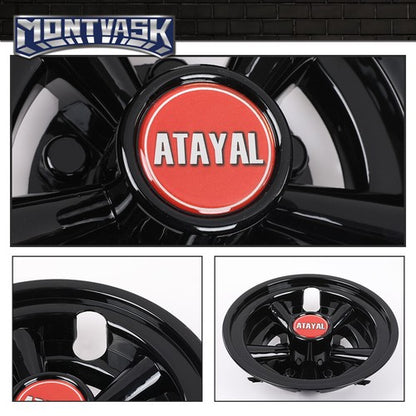 Solid Spare Golf Cart 8" Black Wheel Covers Fit For EZGO, Club Car, Yamaha- Universal