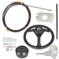 Solid Spare 13Ft Boat Rotary Steering System Outboard Kit SS13713 Marine With Wheel