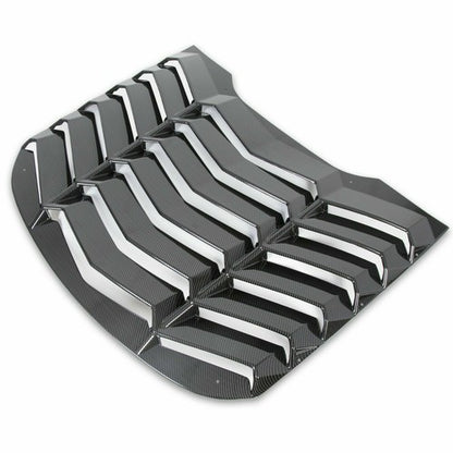 Solid Spare Fits 2015-2023 Ford Mustang Rear Window Louver Cover Sun Shade Carbon Fiber