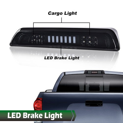 Solid Spare Fit For 2007-2018 Toyota Tundra Smoke/Black LED 3rd Third Brake Light Cargo Lamp