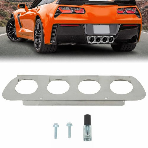 Solid Spare Stainless Steel Rear Lower Bumper Filler Panel For 2014-2019 C7 Corvette Z06
