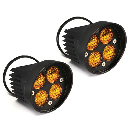 Solid Spare Pair LED Fog Lights Amber w/Brackets For Toyota Tacoma 4Runner Tundra 2010-2023