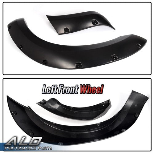 Solid Spare FIT FOR 11-18 FORD RANGER T6 POCKET STYLE FENDER FLARES SMOOTH BLACK 6Pcs