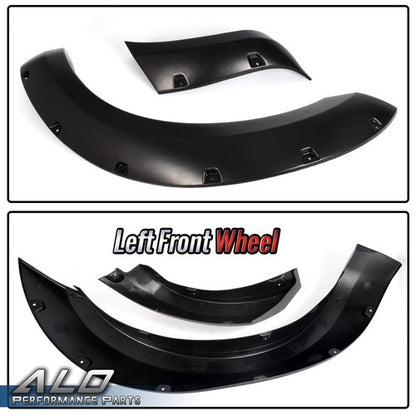 Solid Spare FIT FOR 11-18 FORD RANGER T6 POCKET STYLE FENDER FLARES SMOOTH BLACK 6Pcs