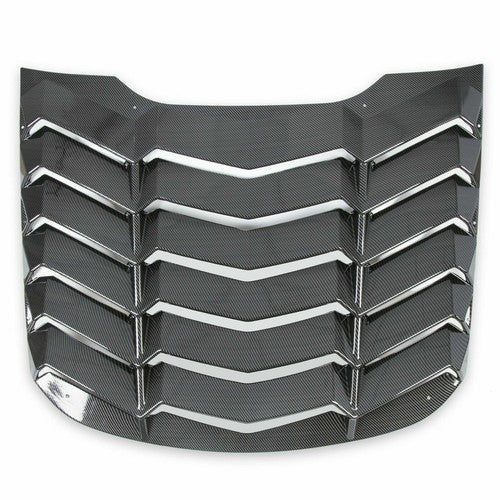 Solid Spare Fits 2015-2023 Ford Mustang Rear Window Louver Cover Sun Shade Carbon Fiber