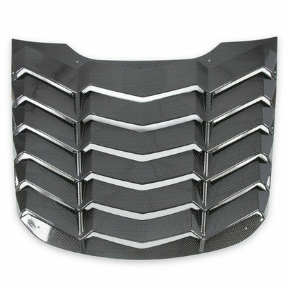 Solid Spare Fits 2015-2023 Ford Mustang Rear Window Louver Cover Sun Shade Carbon Fiber