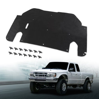 Solid Spare Fit For 1993-1997 Ford Ranger Hood Insulation Pad Heat Blanket & Clips