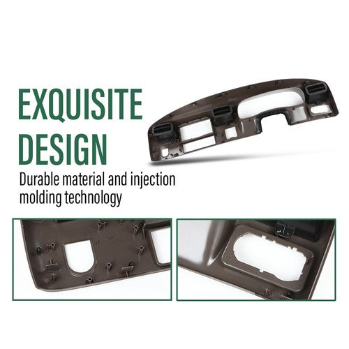 Solid Spare Fit For 1999-2004 Ford F250 F350 Dash Instrument Cluster Radio Trim Bezel Gray