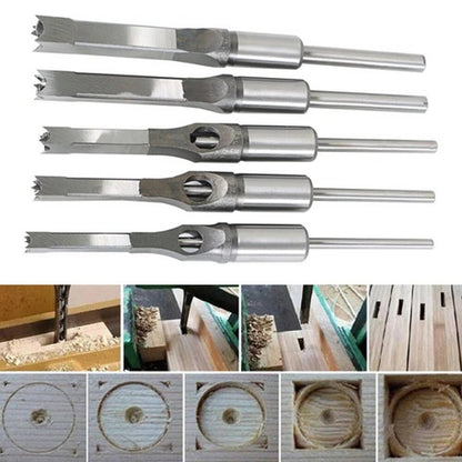 Solid Spare Square Hole Mortise Chisel Drill Bit Tools6.35mm/8mm/9.5mm/12.7mm/14mm/16mm 6Pcs