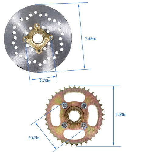 Solid Spare 1"x 32" Go Kart ATV Rear Live Axle Kit Brake Assembly For Drift Trike Go Kart