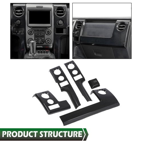 Solid Spare Fit For 2009-2014 Ford F150 Center Console Dashboard Panel Cover Trim Bezels