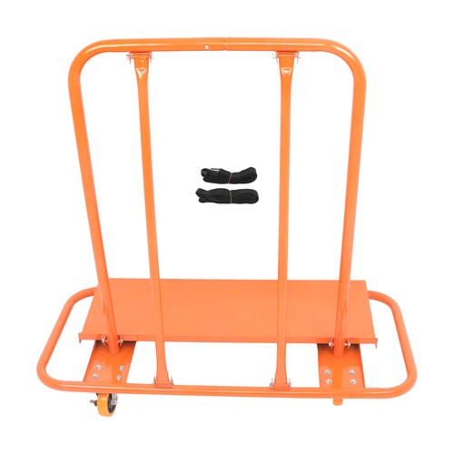 Solid Spare Heavy Duty Drywall Sheet Cart with Safety Belts, 3000 LBS Steel Panel Dolly