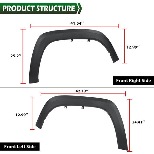 Solid Spare Fit For 2016-2023 Toyota Tacoma Front Driver & Passenger Side Fender Flares