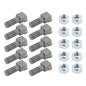 Solid Spare 10x Threaded Stump Grinder Teeth 2-1/2" Fit for Bradco Shaver Ashland Baumaligh