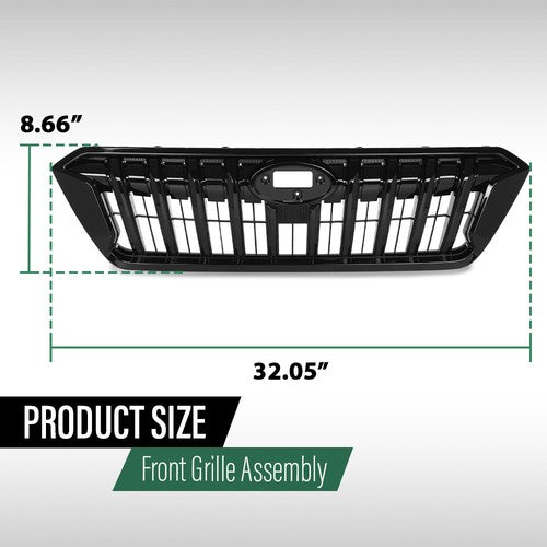 Solid Spare Fit For 2021-2023 Subaru Crosstrek Front Bumper Upper Grille Black J1010FL320