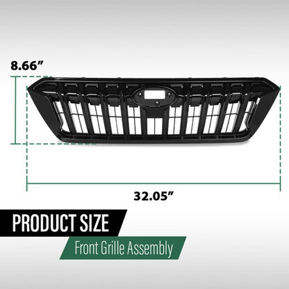 Solid Spare Fit For 2021-2023 Subaru Crosstrek Front Bumper Upper Grille Black J1010FL320