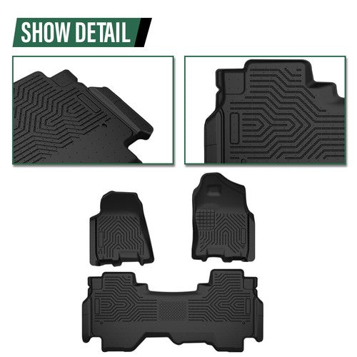 Solid Spare TPE Floor Mats All Weather Liners Fit For 19-24 Dodge Ram 1500 Crew Cab New Body