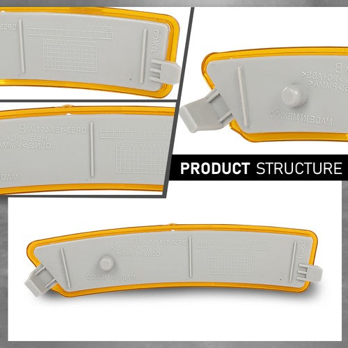 Solid Spare Fit For 13-16 Lincoln MKZ Front Bumper Reflector Side Marker Light Lamp Right