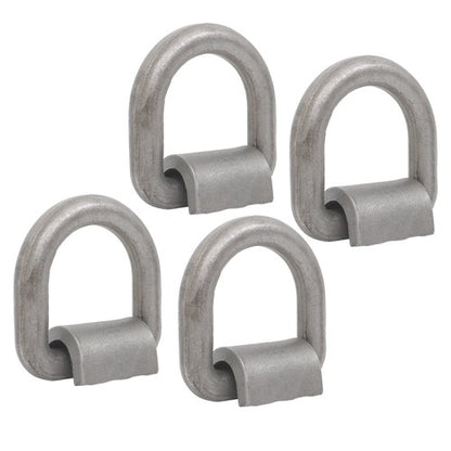 Solid Spare 4 Pack 3/4" Weld On Forged D Ring with Welding Clip 26,500lbs Fracture Strength
