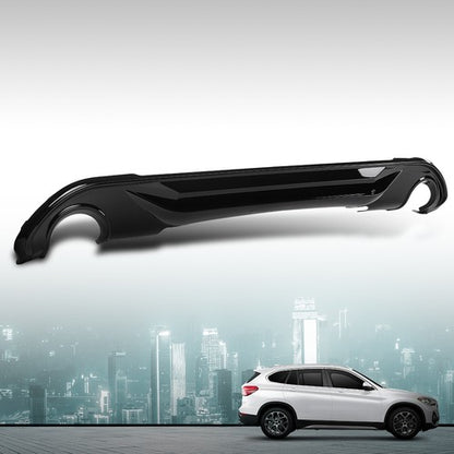Solid Spare Fit For 2016-2021 BMW X1 F48 F49 AC Style Rear Bumper Diffuser Gloss Black