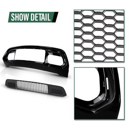Solid Spare Fit For 2017-2022 Jeep Grand Cherokee Front Lower Grille & Bumper Grill Bezel