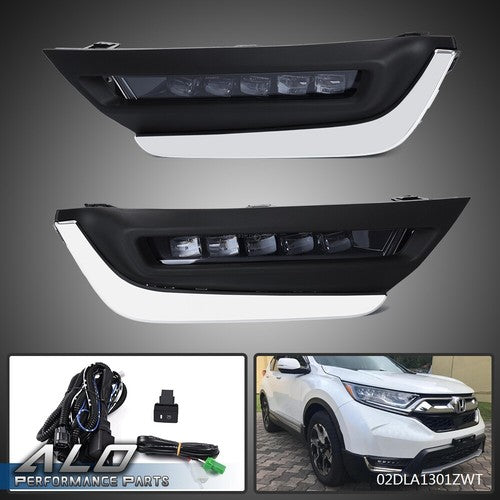 Solid Spare Fit For 17-2018 Honda CRV LED Daytime Running Light Fog Driving Lamps w/ Harness