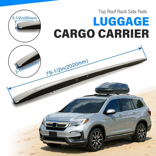 Solid Spare Pair Top Roof Rack Side Rails Luggage Cargo Carrier For 2016-2022 Honda Pilot