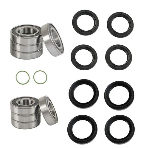 Solid Spare Fit For Yamaha Rhino 450 660 700 2011 New Front Rear Wheel Bearings Seals Kits