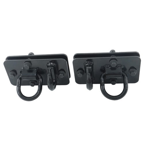 Solid Spare 2 Pack Tractor Bucket Hooks with Tie down Ring, Grade 70 Forged Steel Black
