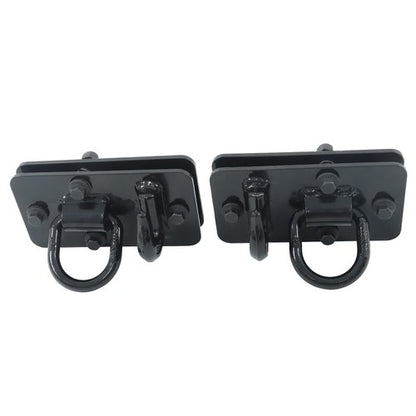 Solid Spare 2 Pack Tractor Bucket Hooks with Tie down Ring, Grade 70 Forged Steel Black