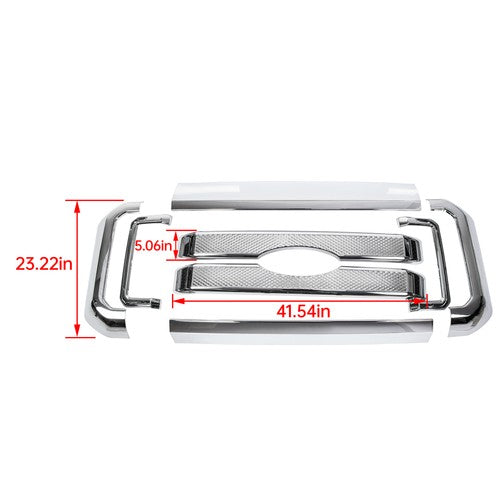 Solid Spare For 2011-2016 Ford F250 F350 Super Duty Chrome Grille Grill Full Overlay Cover