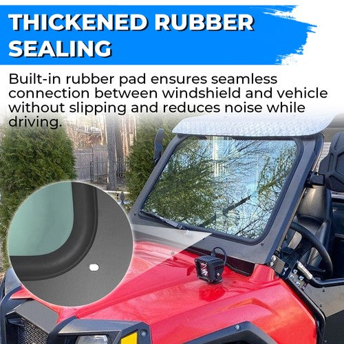 Solid Spare For 2008-2014 Polaris RZR 570 800 XP 900 Full Glass Windshield With Wiper Black