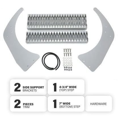 Solid Spare 26" Fuel Tank Step Support Bracket Kit Heavy Duty Top Bottom For Peterbilt 379