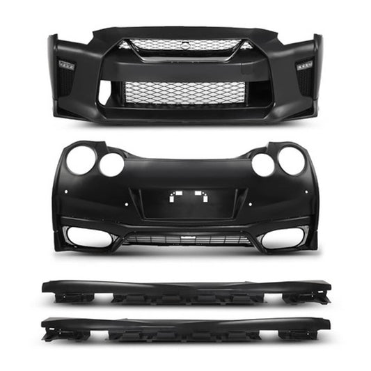 Solid Spare Front Rear Bumper+Side Skirt Body Kit Fit For 09-24 Nissan R35 GTR to 2017+ MY17