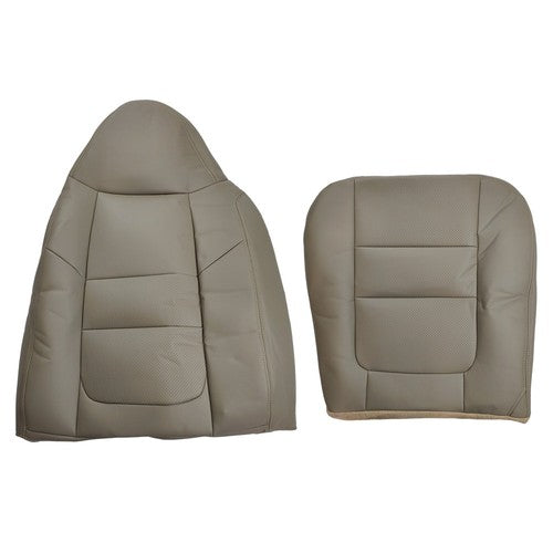 For 2001 Ford F250 F350 Front Left Driver Bottom & Top Leather Seat Cover Tan