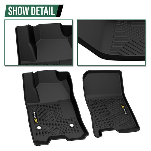 Solid Spare TPE Floor Mats Liners Fit For 2023-2024 Chevrolet Colorado/GMC Canyon Crew Cab