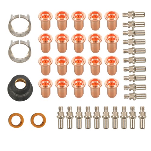 Solid Spare IPT-60 PT-60 IPT-40 PT40 Plasma Cutting Torch Tips Electrode Shield Cap 45 Pcs