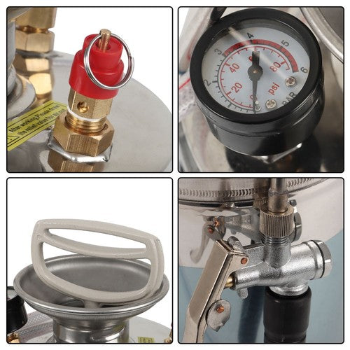 Solid Spare 1 Gallon 4L Pump Sprayer w/ 3ft Reinforced Hose Stainless Steel Sprayer