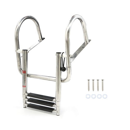 Solid Spare 3-Step Stainless Steel Ship Ladder With Handrails For Marine Yacht Swimming Pool