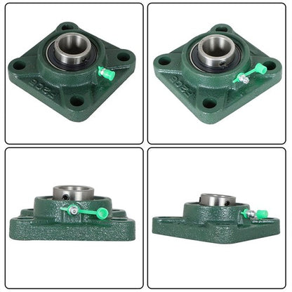Solid Spare 2 PCS Solid Base Pillow Block Flange Mounted Bearing 1" Bore 4 Bolt UCF205-16
