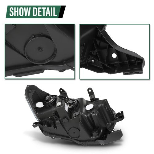 Solid Spare Fit For 2016-2023 Toyota Tacoma Black Projector Headlights Headlamps w/o LED DRL