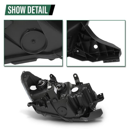 Solid Spare Fit For 2016-2023 Toyota Tacoma Black Projector Headlights Headlamps w/o LED DRL