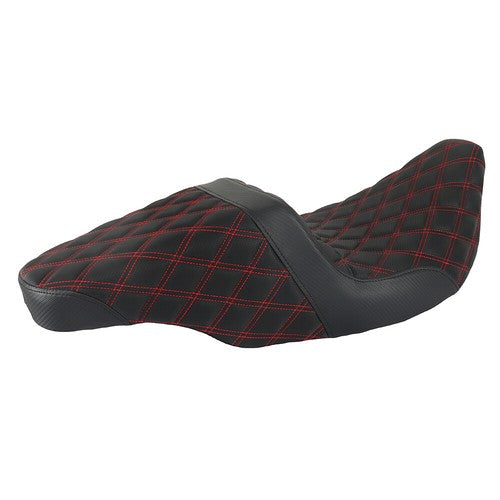 Solid Spare Step-Up Seat For Touring Road King Electra Street Glide Red Lattice Stitch US