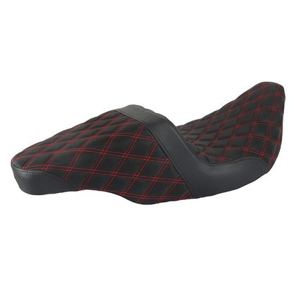Solid Spare Step-Up Seat For Touring Road King Electra Street Glide Red Lattice Stitch US