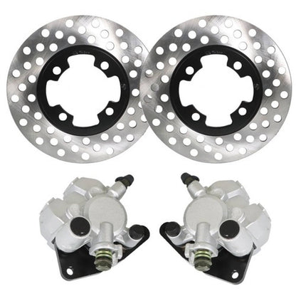 Solid Spare Front Brake Calipers & Brake Rotors For 2007-2014 Yamaha Grizzly 350 400 450 YFM
