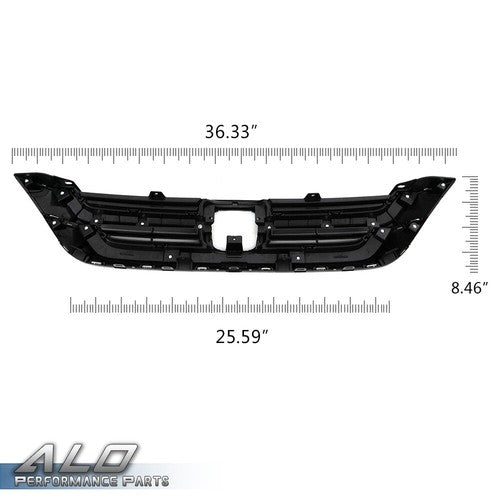 Solid Spare Fit For 10-11 Honda CRV CR-V Front Bumper Upper Grille Grill Black Chrome